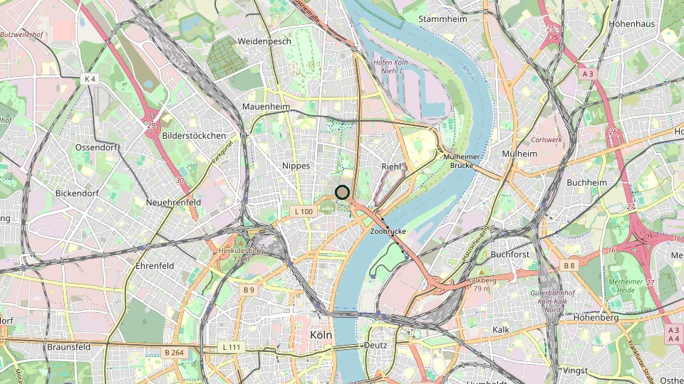 Karte von Köln-Riehl