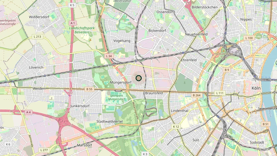Karte von Köln-Müngersdorf