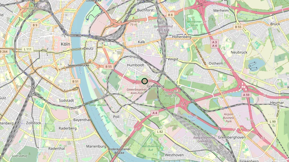 Karte von Köln-Humboldt/Gremberg