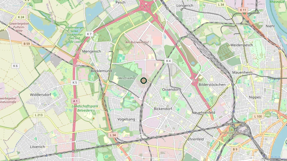 Karte von Köln-Ossendorf