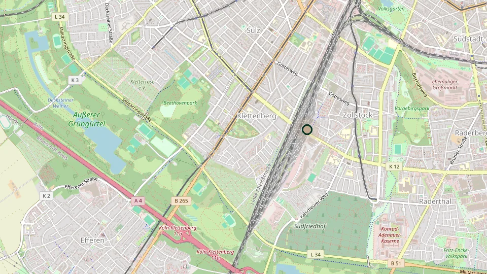 Karte von Köln-Zollstock
