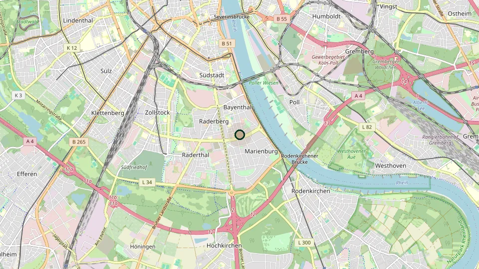 Karte von Köln-Marienburg
