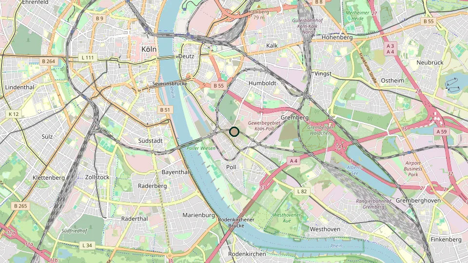 Karte von Köln-Poll