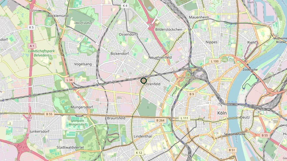 Karte von Köln-Ehrenfeld