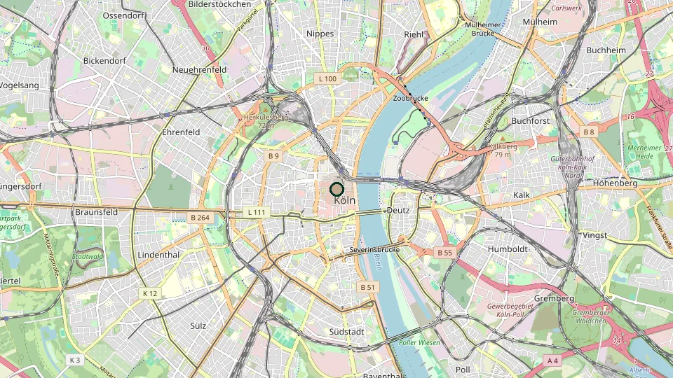 Karte von Köln-Altstadt-Nord