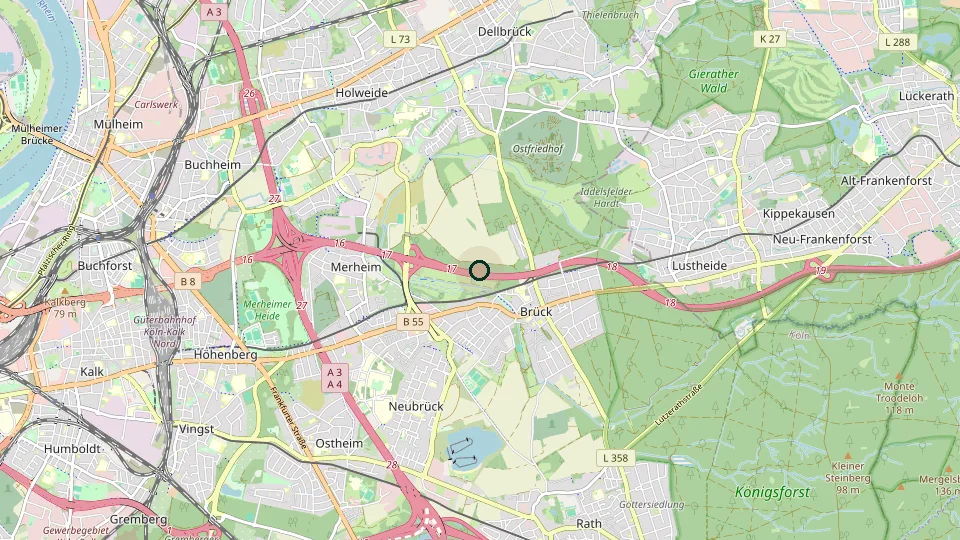 Karte von Köln-Neubrück