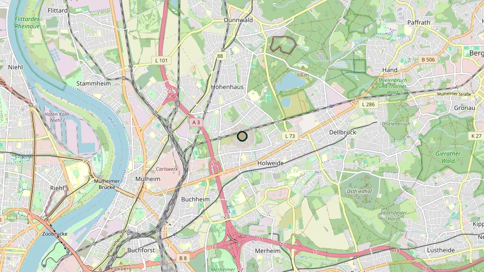 Karte von Köln-Höhenhaus
