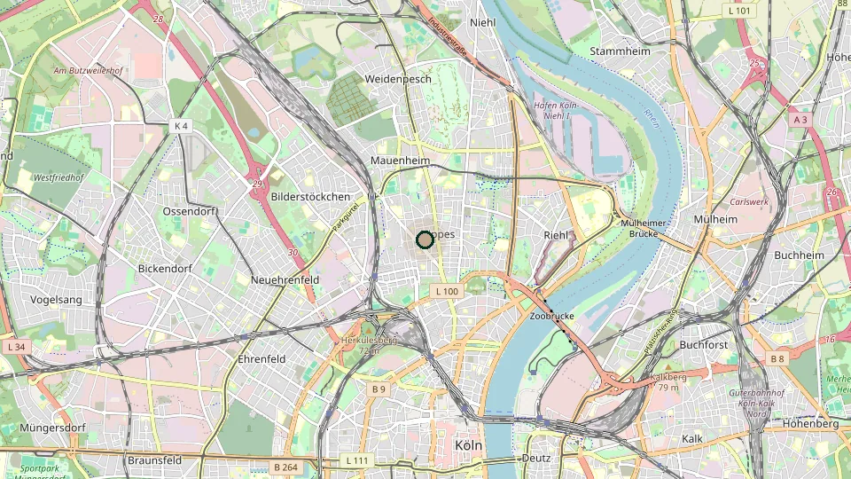 Karte von Köln-Nippes