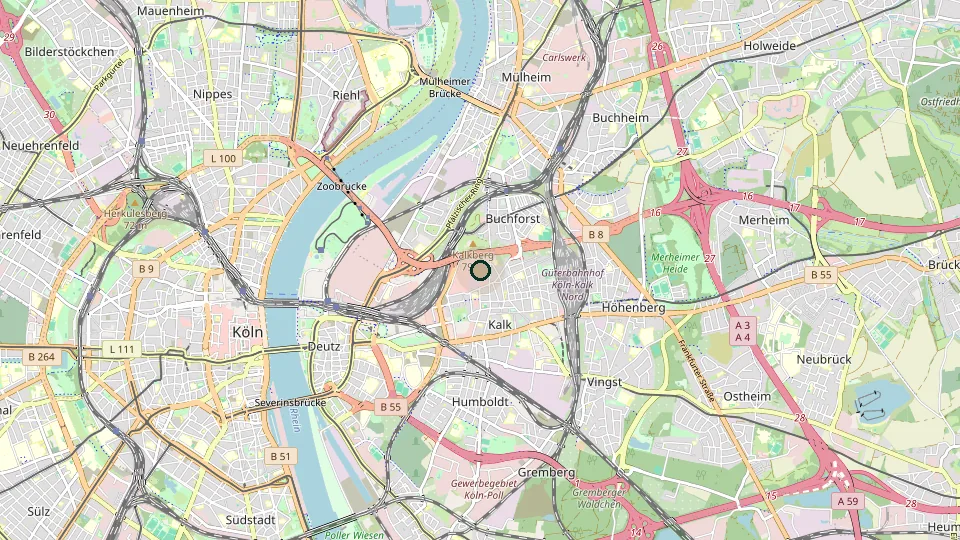 Karte von Köln-Buchforst