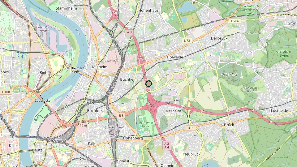 Karte von Köln-Holweide