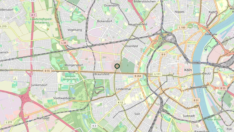 Karte von Köln-Braunsfeld