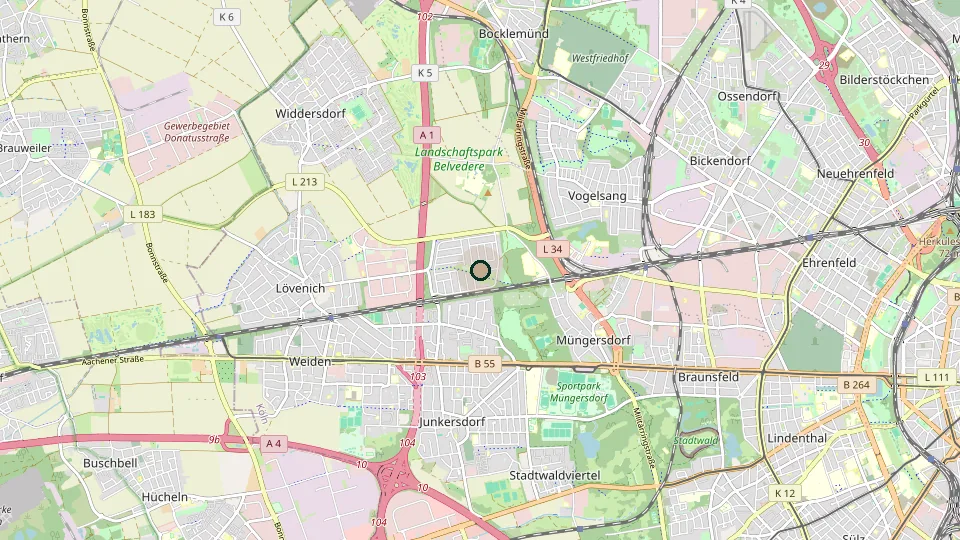 Karte von Köln-Weiden