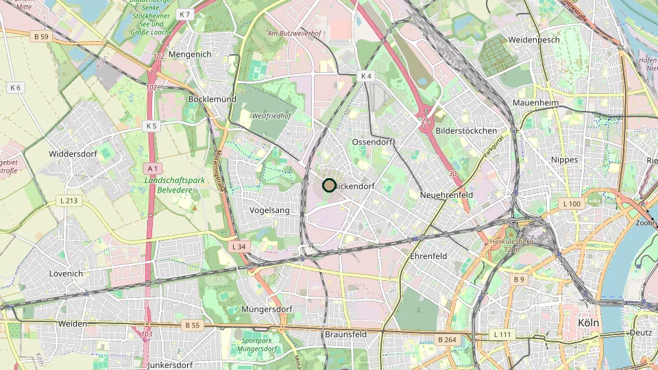 Karte von Köln-Bickendorf